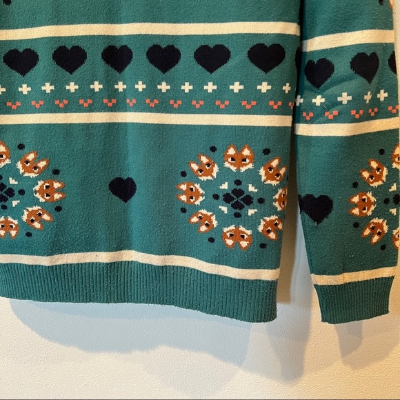 Emme Fox Heart Striped Grannycore Cardigan Sweater - Picture 10 of 11